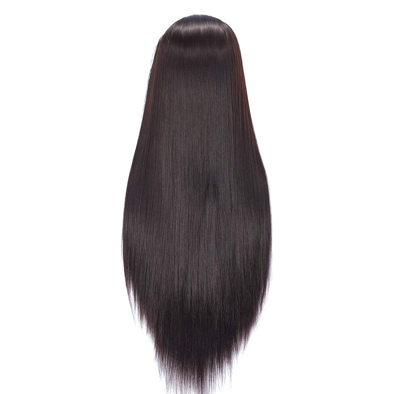 Hairlink 26-28'' Mannequin Head Synthetic Fiber Long Hair Styling Training Head Dolls for Cosmetology Manikin Maniquins Practice Head with Clamp Stand Holder (6611LB0220) - Image 5